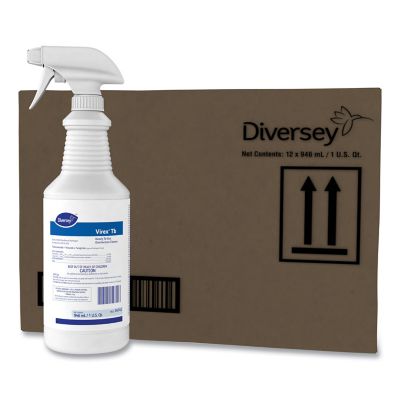 Image showing 6 th Diversey 32 oz. Virex TB Bathroom Disinfectant Cleaner, Lemon, 12-Pack