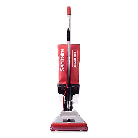 Sanitaire 1.9 qt. Tradition Upright Vacuum with Dust Cup, 7A, 12 in., Red/Steel