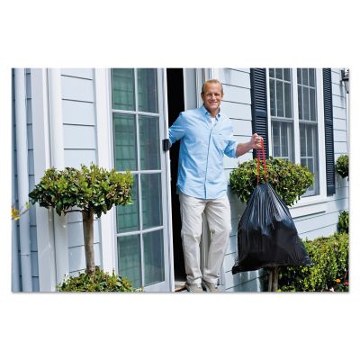 Image showing  30 gal. Large Drawstring Trash Bags, 1.05 mil, 30 in. x 33 in., Black, 90 ct.