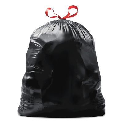 Image showing  30 gal. Large Drawstring Trash Bags, 1.05 mil, 30 in. x 33 in., Black, 90 ct.