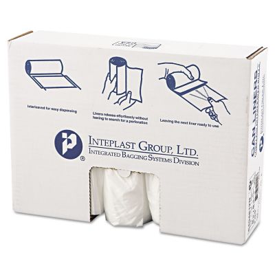 Inteplast Group 45 gal. High-Density Interleaved Commercial Can Liners, 12 Microns, 40 in. x 48 in., Clear, 250-Pack