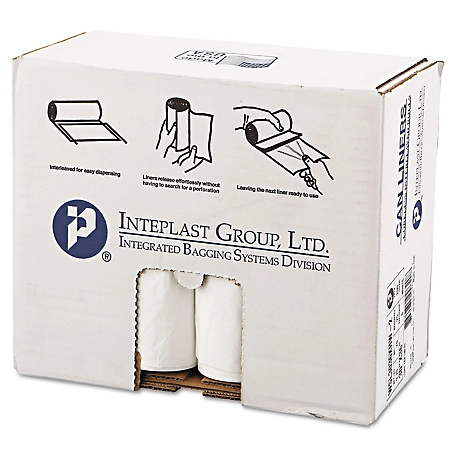 Inteplast Group 30 gal. Low-Density Commercial Can Liners, 0.7 mil, 30 in. x 36 in., White, 200 ct.