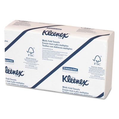 Kleenex Multi-Fold Paper Towels, Convenience, 9-1/5 in. x 9-2/5 in., White, 150 Towels/Pack, 8 Packs/Carton