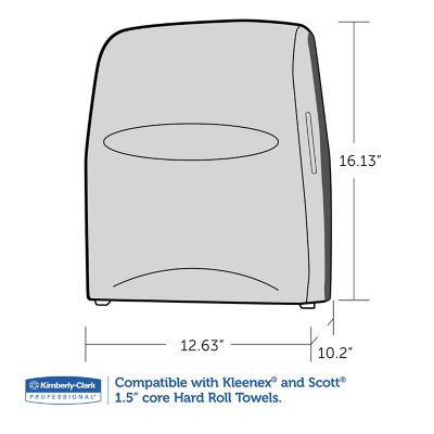 Image showing  Sanitouch Manual Hard Roll Towel Dispenser, 12-63/100 in. x 10-1/5 in. x 16-13/100 in., Smoke