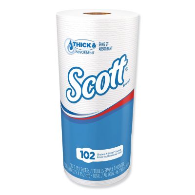 Scott Choose-A-Sheet Mega Roll Paper Towels, 1-Ply, White, 102 Sheets/Roll, 24 Rolls/Carton