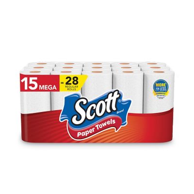 Scott Choose-A-Sheet Mega Roll Paper Towels, 1-Ply, White, 102 Sheets/Roll, 30 Rolls/Carton