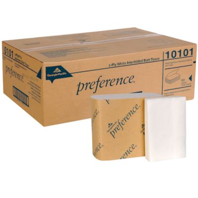 Image showing 5 th Georgia Pacific Single-Fold Interfolded Bathroom Tissue, Septic Safe, 1-Ply, White, 400 Sheets/Pack, 60 Packs/Carton