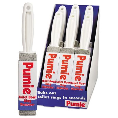 Pumie Toilet Bowl Ring Remover with Handle, Pumice, Gray, 1-1/4 x 5 in., 6 ct.
