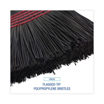 Image showing  7 in. Flagged-Tip Poly Bristle Janitor Brooms, Natural/Black, 12-Pack