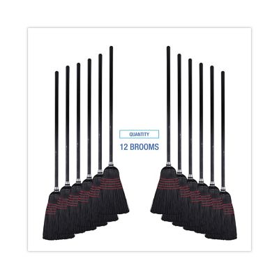 Image showing 5 th Boardwalk 7 in. Flagged-Tip Poly Bristle Janitor Brooms, Natural/Black, 12-Pack