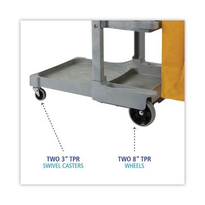 Image showing  3-Shelf Janitor's Cart, Gray
