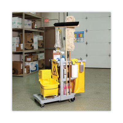 Image showing 6 th Boardwalk 3-Shelf Janitor's Cart, Gray