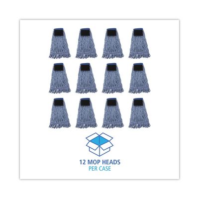 Image showing 7 th Boardwalk Wet Mop Head, Loop-End, Cotton with Scrub Pad, Medium, 12-Pack