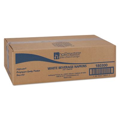 Image showing  2-Ply Beverage Napkins, 9-1/2 in. x 9-1/2 in., White, 1,000 pc.