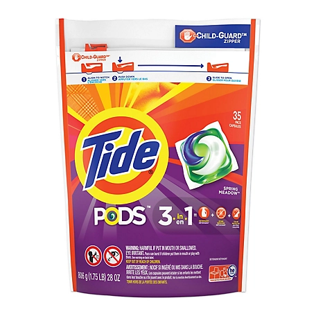Tide Laundry Detergent Pods, Spring Meadow, 35/PK, 4PK/CT