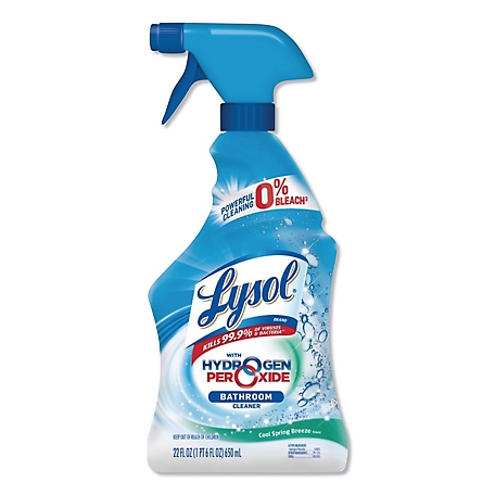 Lysol Bathroom Cleaner with Hydrogen Peroxide, Cool Spring Breeze, 22 oz., 12-Pack