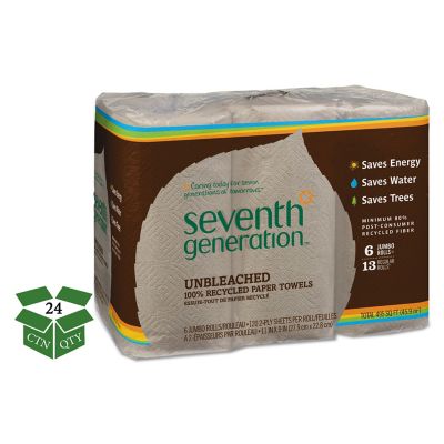 Seventh Generation Natural Unbleached 100% Recycled Paper Towel Rolls, 11 in. x 9 in., 24 ct.