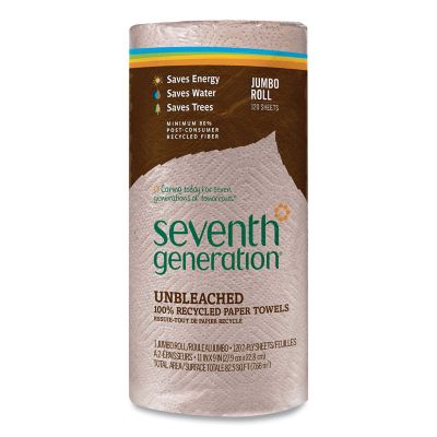 Seventh Generation Natural Unbleached 100% Recycled Paper Towel Rolls, 11 in. x 9 in., 30 ct.