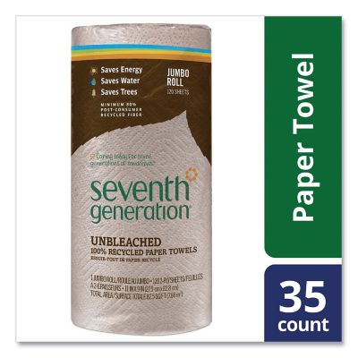 Image showing  Natural Unbleached 100% Recycled Paper Towel Rolls, 11 in. x 9 in., 30 ct.