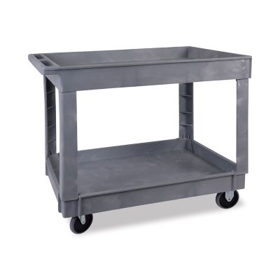 Boardwalk 300 lb. Capacity Utility Cart, Two-Shelf, Plastic Resin, 24 x 40 in., Gray