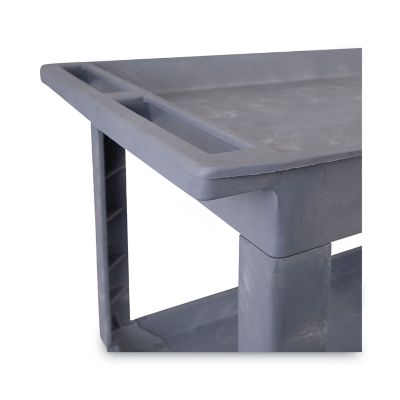 Image showing  300 lb. Capacity Utility Cart, Two-Shelf, Plastic Resin, 24 x 40 in., Gray
