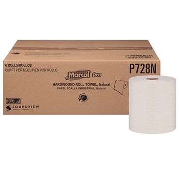 Image showing  100% Recycled Hard-Wound Roll Paper Towels, 7-7/8 in. x 800 ft., Natural, 6 ct.
