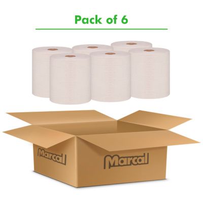 Image showing  100% Recycled Hard-Wound Roll Paper Towels, 7-7/8 in. x 800 ft., Natural, 6 ct.