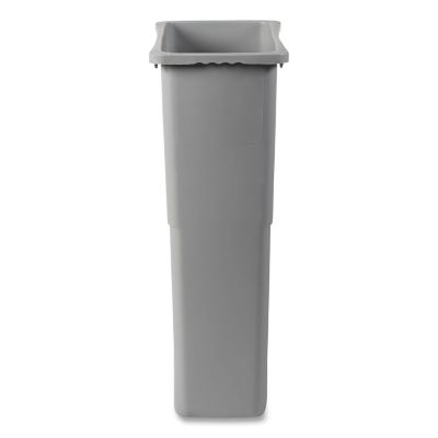 Image showing  23 gal. Slim Plastic Waste Container, Gray