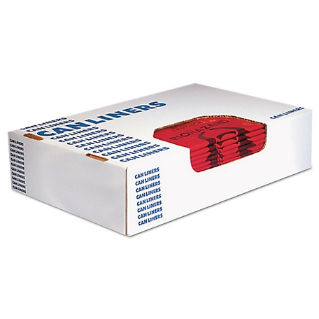 Heritage 10 gal. Healthcare Biohazard Printed Can Liners, 1.3 mil, 24 in. x 23 in., Red, 500 ct.