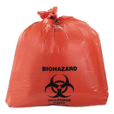 Heritage 45 gal. Healthcare Biohazard Printed Can Liners, 3 mil, 40 in. x 46 in., Red, 75 ct.