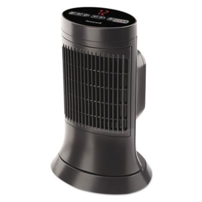 Honeywell Electric Digital Ceramic Mini Tower Heater, 216 sq. ft., 5,118 BTU, 750W/1,500W, 10 in. x 7-5/8 in. x 14 in., Black