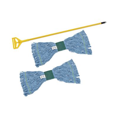 Boardwalk Looped-End Mop Kit, Medium, 60 in. Metal/Polypropylene Handle, Blue, Yellow