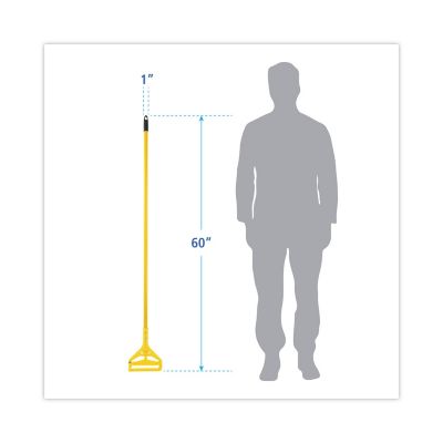 Image showing 6 th Boardwalk Looped-End Mop Kit, Medium, 60 in. Metal/Polypropylene Handle, Blue, Yellow