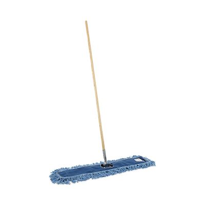 Boardwalk Looped-End Dust Mop Kit, 36 in. x 5 in., 60 in. Metal/Wood Handle, Blue/Natural