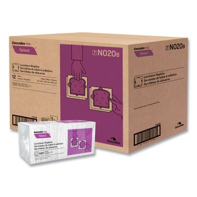 Image showing  Select 1-Ply Luncheon Napkins, 11-1/4 in. x 12-1/2 in., White, 6,000 pc.