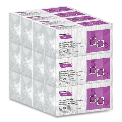 Image showing  Select 1-Ply Luncheon Napkins, 11-1/4 in. x 12-1/2 in., White, 6,000 pc.
