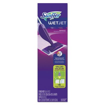 Swiffer WetJet Mop Starter Kit, 46 in. Handle, Silver/Purple