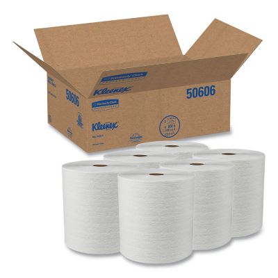 Image showing  Essential Plus Hard Roll Paper Towels, 8 in. x 600 ft., 1-3/4 in. Core Diameter, White, 6 Rolls/Carton