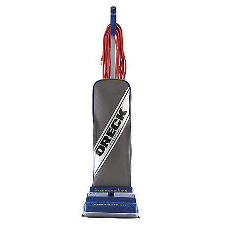 Oreck Commercial 9 qt. XL Upright Vacuum, 120V, Gray/Blue, 12-1/2 x 9-1/4 x 47-3/4 in.
