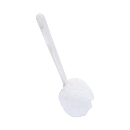 Boardwalk Deluxe Toilet Bowl Mop, 10 in. Handle, 2 in. Head, Plastic, White, 25-Pack