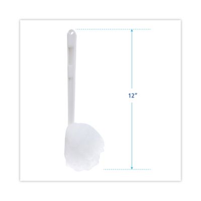 Image showing  Deluxe Toilet Bowl Mop, 10 in. Handle, 2 in. Head, Plastic, White, 25-Pack