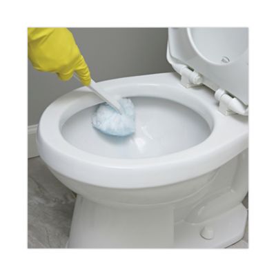 Image showing  Deluxe Toilet Bowl Mop, 10 in. Handle, 2 in. Head, Plastic, White, 25-Pack