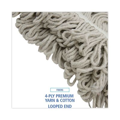 Image showing  Wet Mop Head, Loop Web/Tail-Band, Value Standard, Cotton, #32, White, 12-Pack