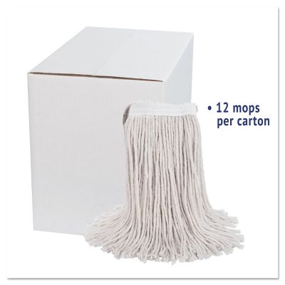 Image showing  Premium Cut-End Wet Mop Head, Cotton, 24 oz., White, 12-Pack