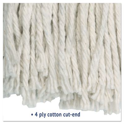 Image showing  Cut-End Wet Mop Head, Cotton, #24 Trade Size, White