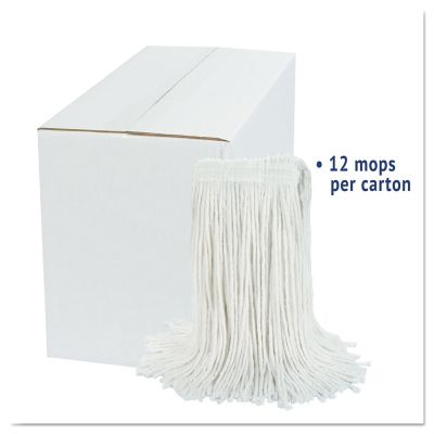 Image showing  Cut-End Wet Mop Head, Rayon #24, White, 12-Pack