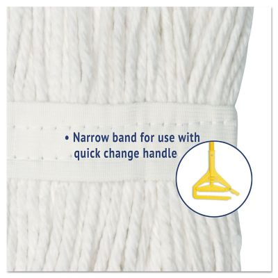 Image showing  Cut-End Wet Mop Head, Rayon #24, White, 12-Pack