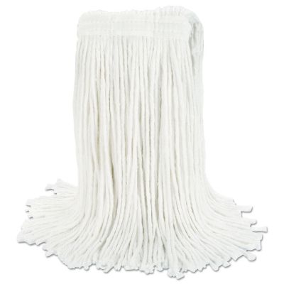 Image showing 6 th Boardwalk Cut-End Wet Mop Head, Rayon #24, White, 12-Pack