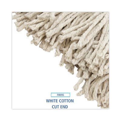 Image showing  Premium Cut-End Wet Mop Head, Cotton, 16 oz., White, 12-Pack