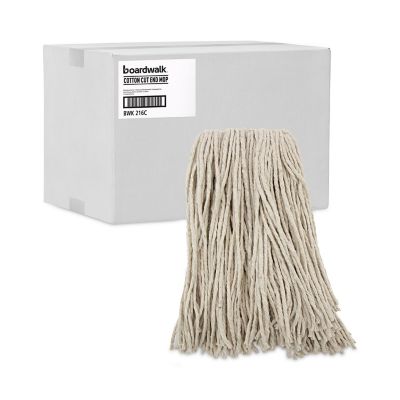 Image showing 8 th Boardwalk Premium Cut-End Wet Mop Head, Cotton, 16 oz., White, 12-Pack